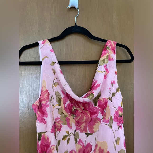 Jessica Pink Floral Sleeveless Cowl Neck Vintage Dress Size 4-6 - Picture 5 of 11